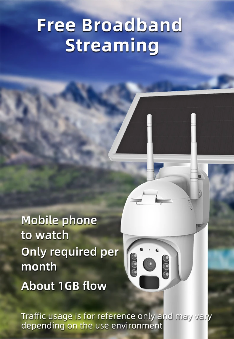 ZCVISION New 24 Hours Recording Wifi IP PTZ CCTV Surveillance Security Solar Camera 4G with Floodlight Full Color Night Vision