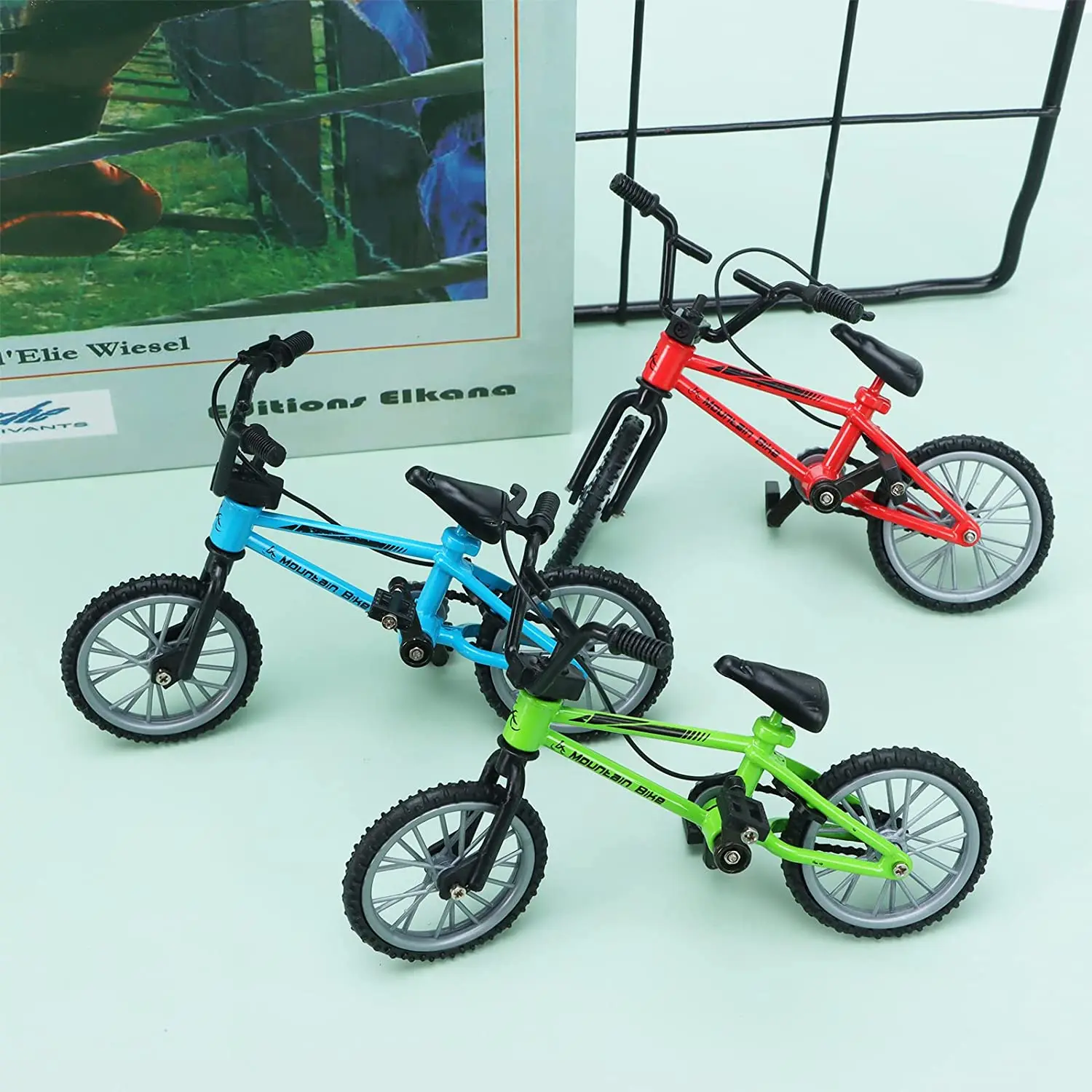 Toy finger cycling bike finger mini alloy bike double rod mini racing finger bike