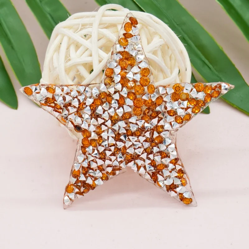 Hot sell Sparkle star crystal patches applique Rhinestones Moon Patches Crystal Embroidered Moon/Star patches