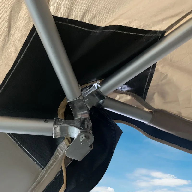 Outdoor car 270 degree hexagonal fan-shaped canopy rainproof sunscreen awning car side tent