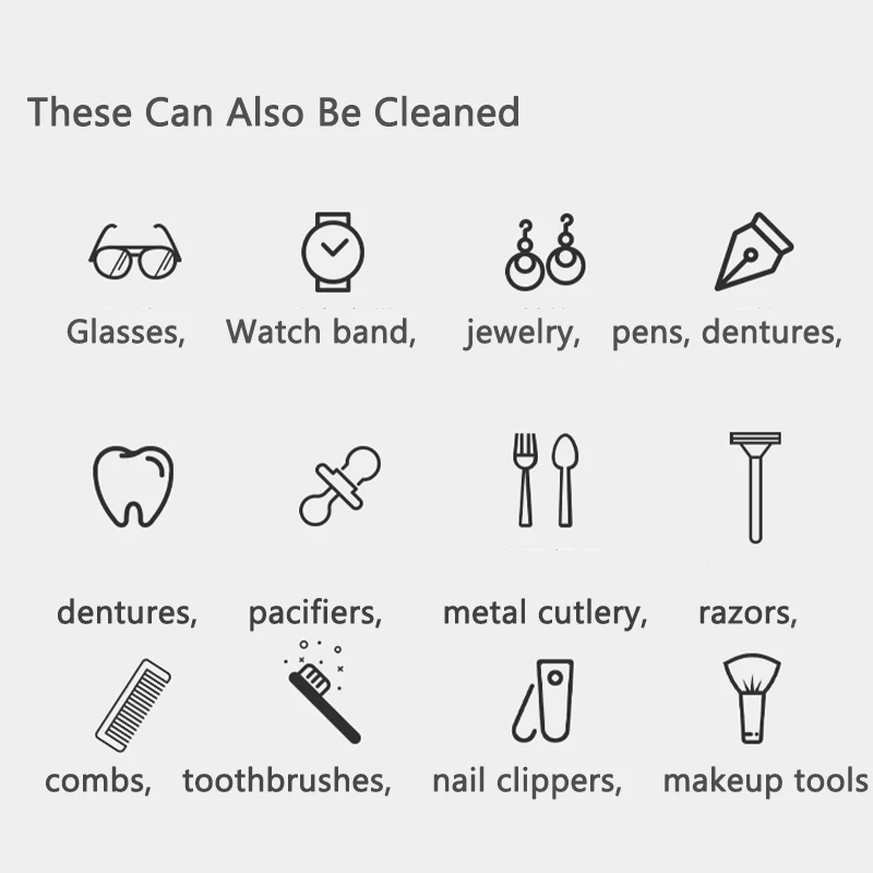 Portable Rechargeable Cosmetic Contact USB Household Ultrasonic Contact Lenses White Jewelry Watch Glasses Digital Private Label