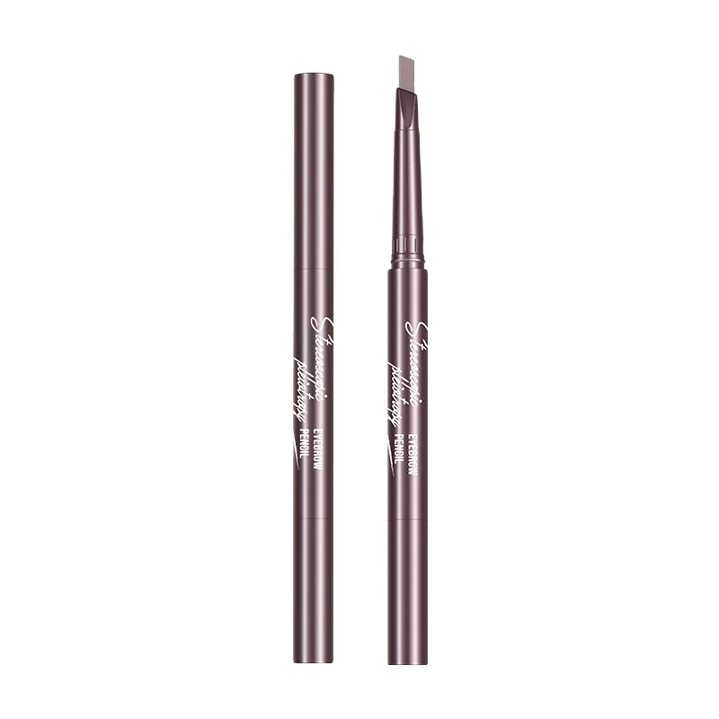 Dual-head Automatic Rotating Long-lasting Eye Brow Pen With Brush Waterproof Triangle Natural Color Eyebrow Pencil Wholesale