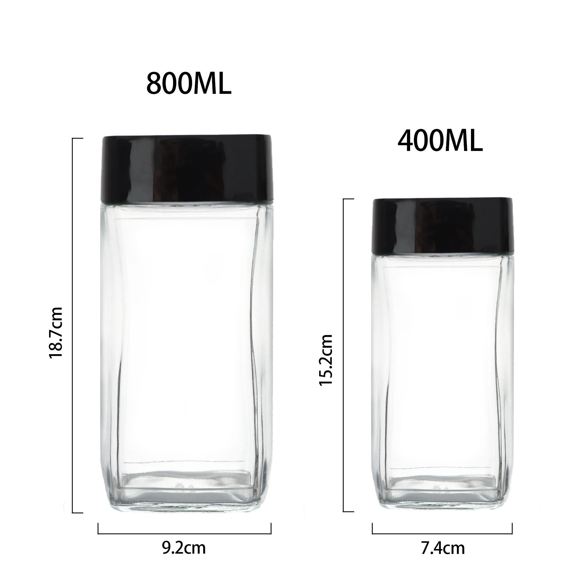Glass bottle wholesale sale 800ml large storage jar Coffee glass jar with lid