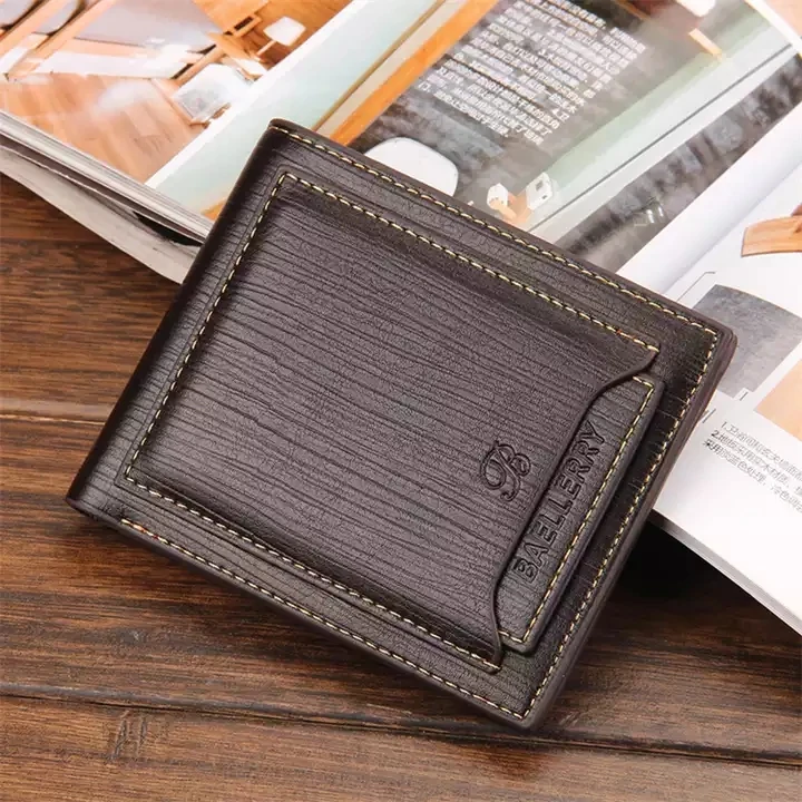 Custom Fashion Style Logo Top Quality Thin Front Pocket Retro Waterproof Mini Men Minimalist Slim Wallet