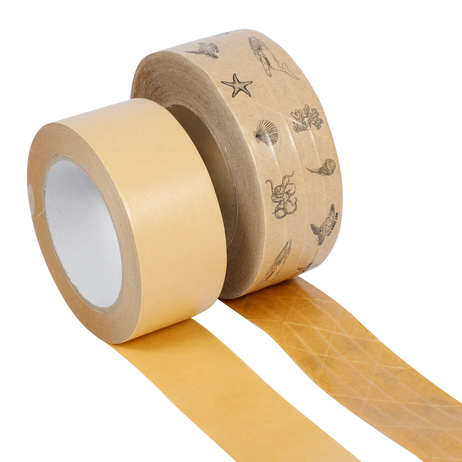 Biodegradable eco water activated  adhesive kraft paper packing tape cinta de embalaje adhesive shipping tape