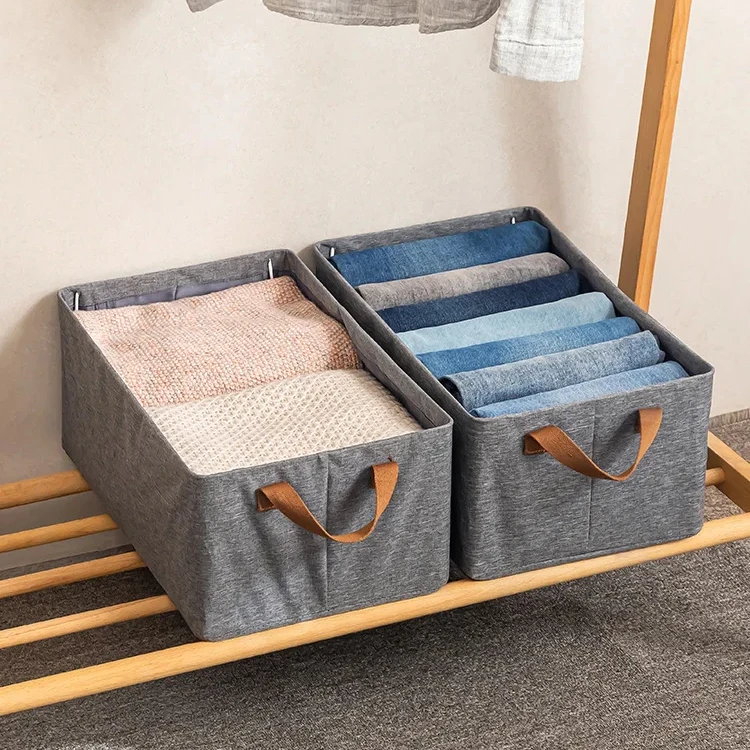 Cationic fabric clothes storage box wardrobe clothing foldable drawer waterproof moisture-proof large-capacity organising box