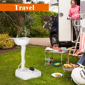 Portable Wash Sink with Towel Holder and Soap Dispenser for Outdoor Camping Travel Events 19L Water Capacity