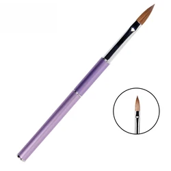 Hot Selling customized logo Purple 100% pure Kolinsky sable Acrylic handle Nail Art Nail Acrylic Brush