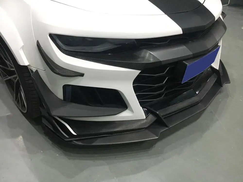1LE автомобильный бампер с SS карбоновой передней губой сплиттер каналки для Chevy Camaro ZL1 LS