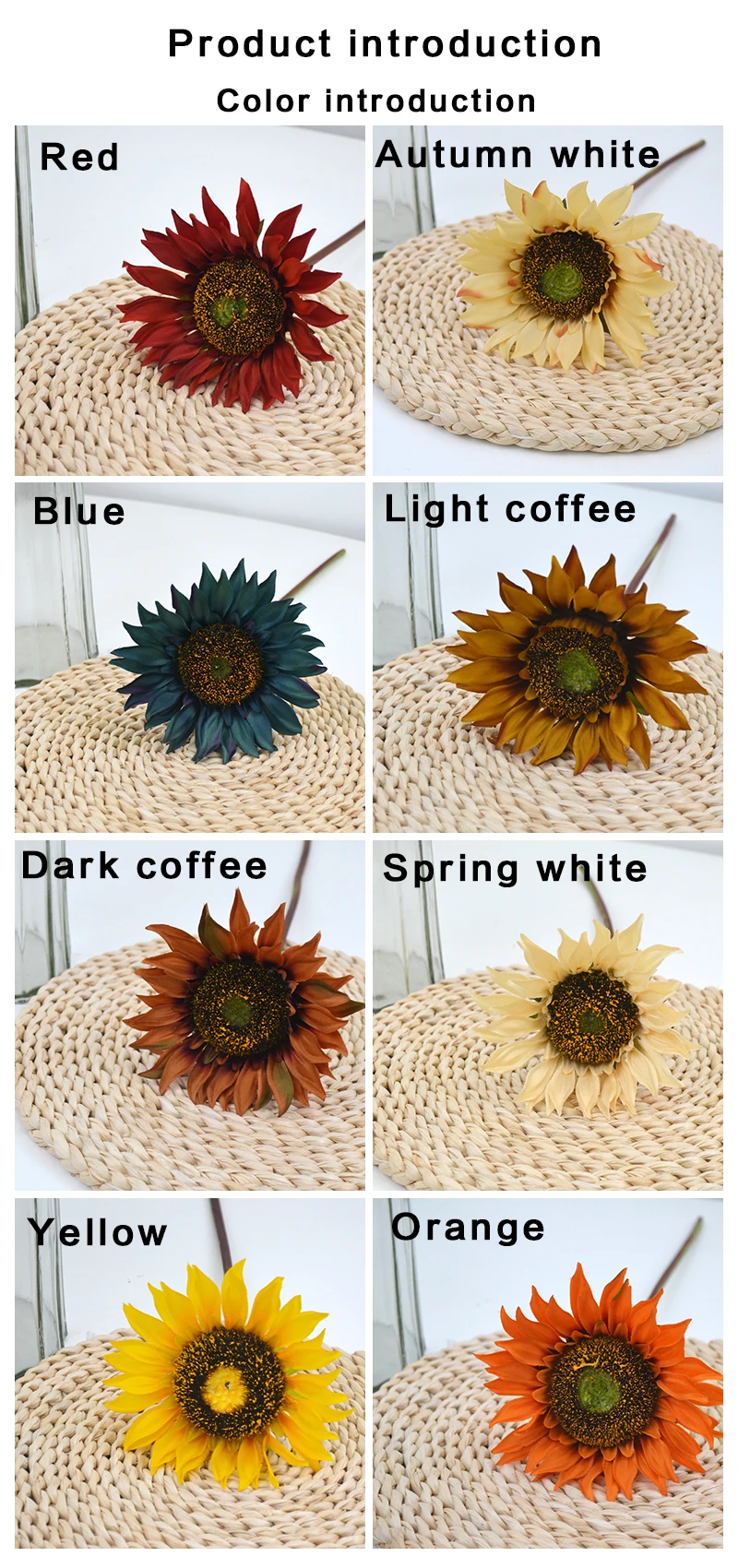 Высококачественные подсолнечные головки искусственные растения цветы