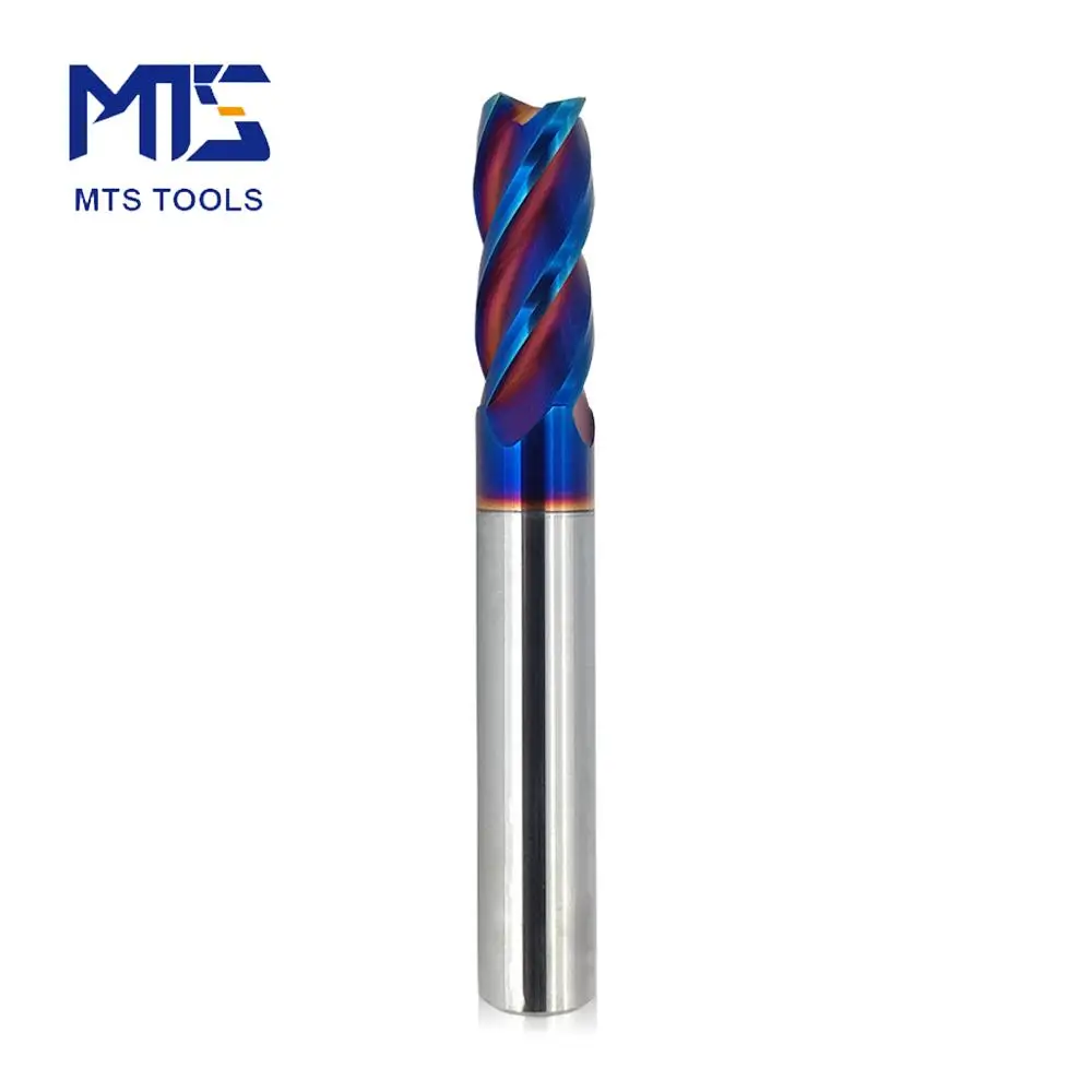 Инструменты MTS, фреза, режущие инструменты, новинка, твердосплавная Концевая фреза HRC65 твердосплавная, фреза с 4 канавками и нано-синим покрытием, Фрезы с ЧПУ