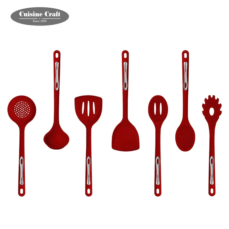 New design kitchen gadgets comfort handle silicone cooking utensil set with OEM brand