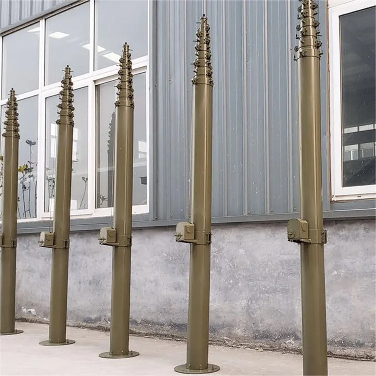 10m Mobile Telescopic Mast Tower Antenna Tower Mast Lighting Tower On The Ground Or Vehicle