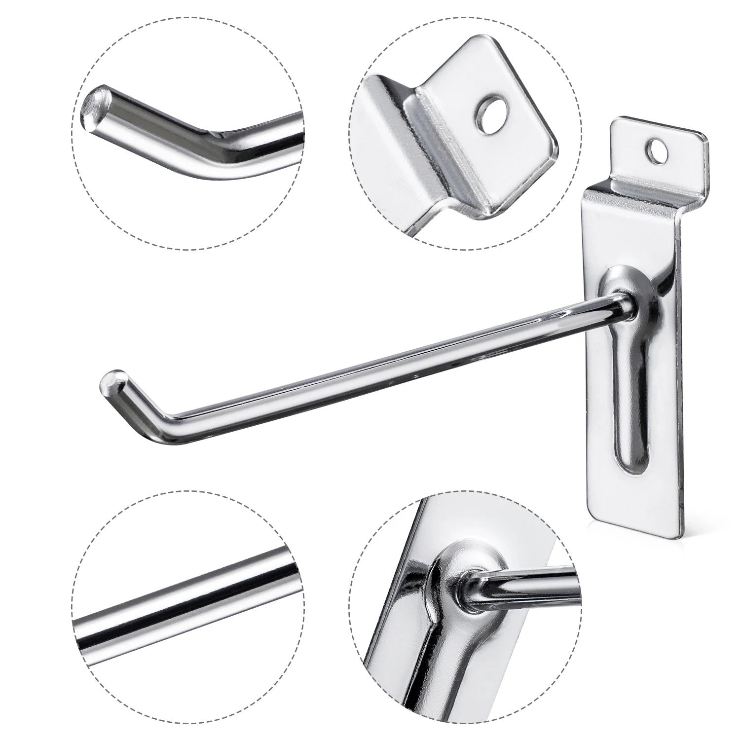 POLMART Supermarket Display Single Wire Slatwall Shelf Hook For