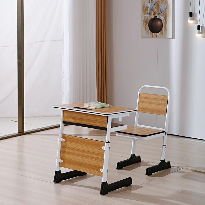 Wholesale Metal Furniture Kindergarten Learning Desk Chair Set for Classroom Bedroom Use Featuring Lifting Plate Reading Writing