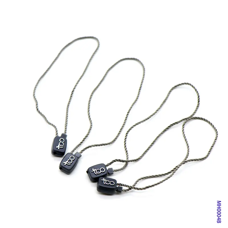  Recycled Hangtag String Embossed Brand Name Logo Plastic Swing Loop Garment Accessories Seal Hang Tag for