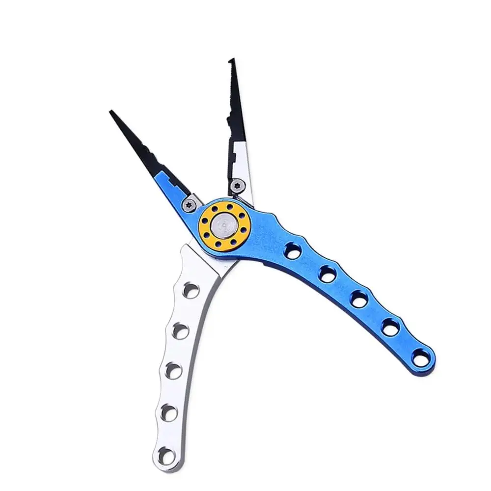Fish line cutting Lure split ring plier hook remover Aluminum Long nose Fishing pliers7.8 Inch