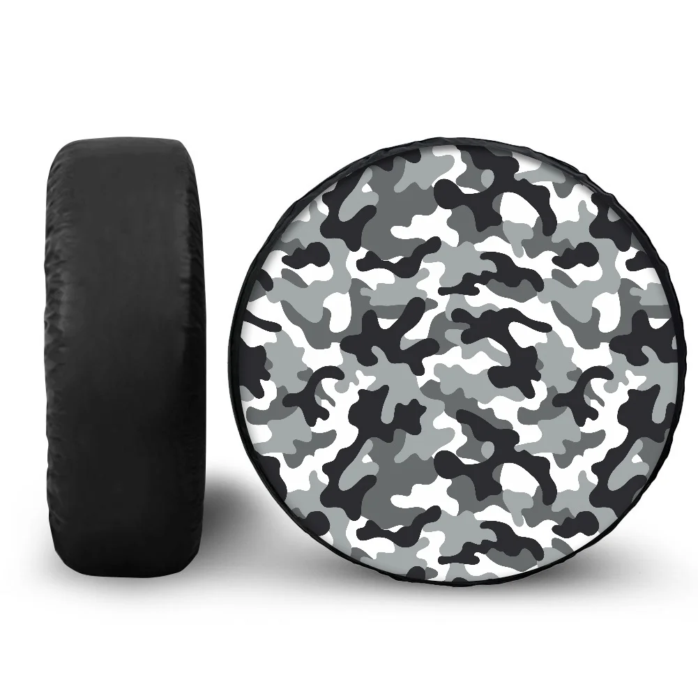 Light Green And Flesh Color Camouflage Style Print Tire Protector Universal Dustproof Spare Tire Cover Spare Wheel Tyre Covers