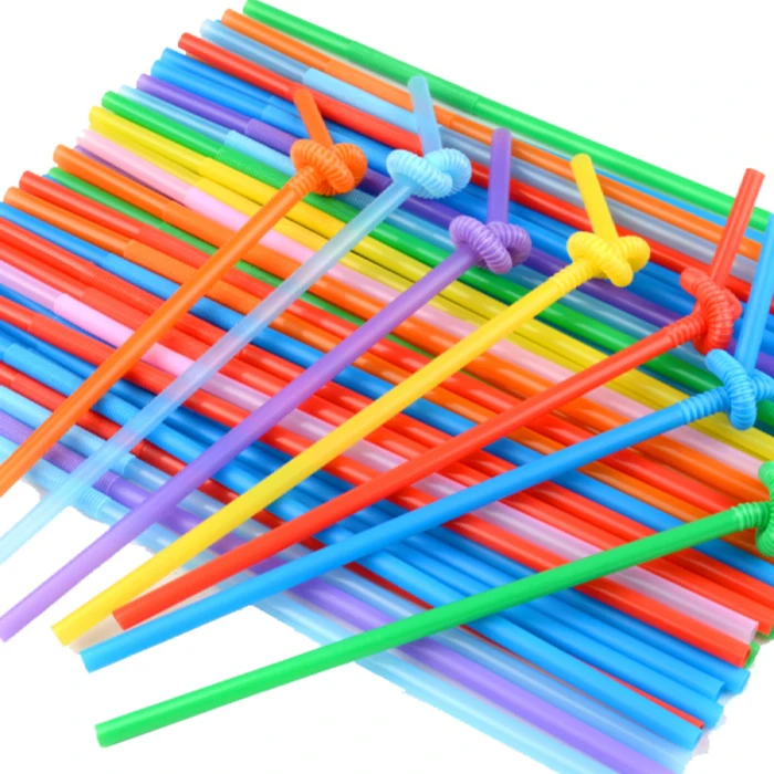 Wholesale cocktail juice bending straw summer party special plastic straw disposable PP plastic straw