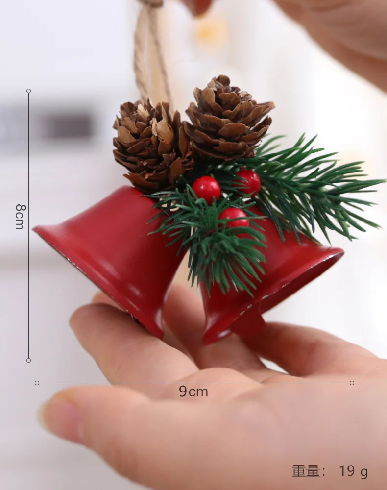 2024 Metal Christmas Bell Decor Pendant Christmas Tree Decorations for Home Outdoor Christmas Hanging Decoration Gifts