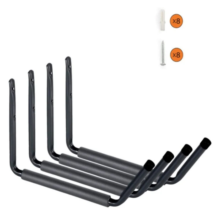 Heavy Duty Garage Indoor Kayak Storage Hooks Hanger Wall Mounted Utility Hanging Cradle Rack for Canoe Paddle Board Ladder