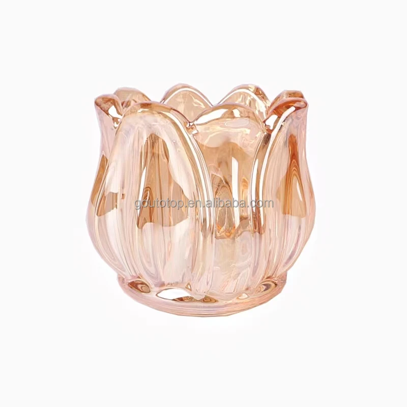 Candle jars uk light luxury French retro crystal candlestick glass aromatherapy candlelight dinner wedding candlestick