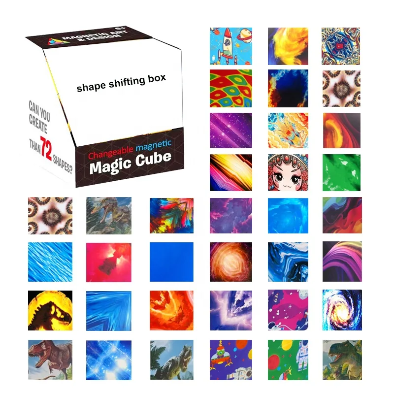 Magnetic Magic Cube Geometry 3D Changeable Infinity Magic Cube Shape Shifting Box Toy Fidget Magnetic Magic Cubes