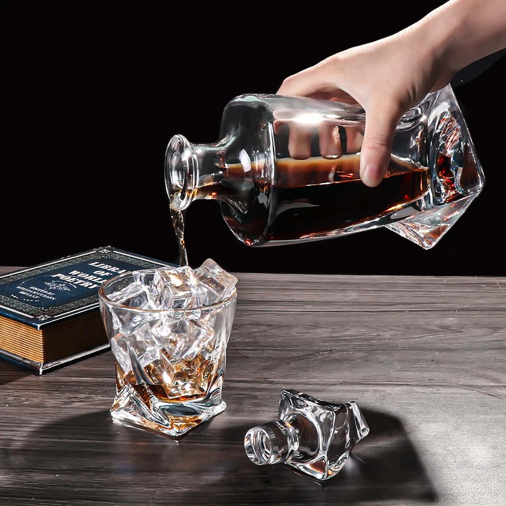 Best selling Shaped Whisky Glass Bottle Glassware Whiskey Glass sets