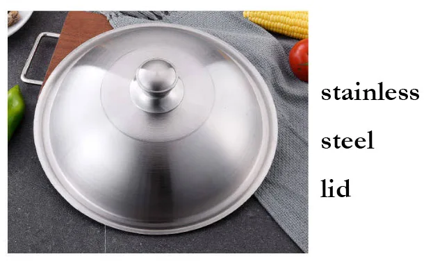 SUPER SEPTEMBE30-32CM 304 stainless steel non-stick coating round deep frying pan induction cooker egg fry pan