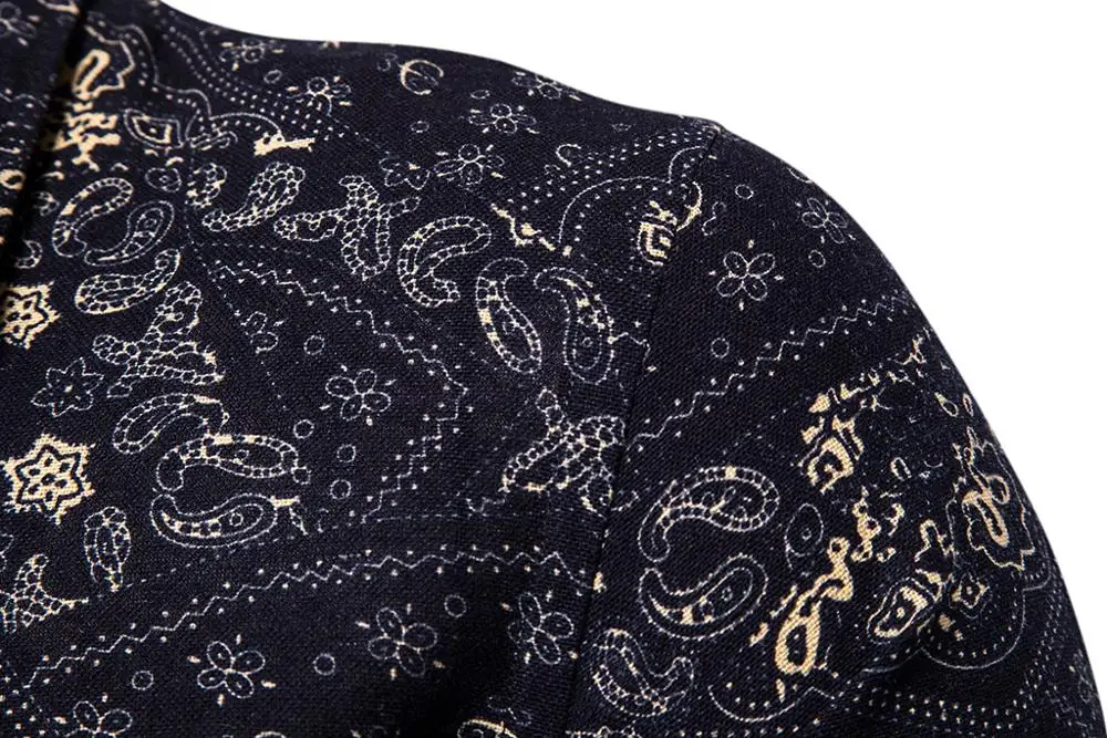 Новейшая Мужская одежда, оптовая продажа, повседневные приталенные мужские рубашки больших размеров в этническом стиле с отложным воротником и цветочным принтом, длинными рукавами