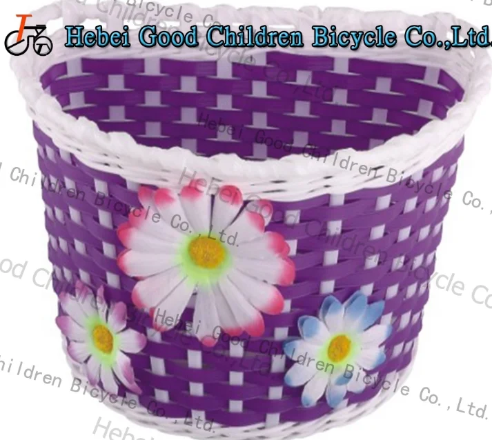 
CE approved plastic kids bike basket pink girl bicycle basket 