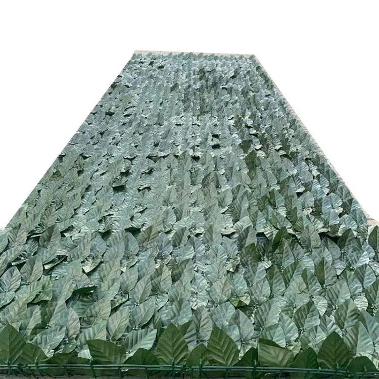 High quality faux laurel plastic green artificial hedge ivy leaf fence for home wall garden decoration