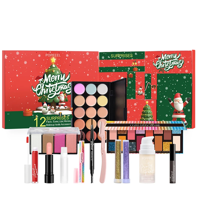 POPFEEL High-quality Makeup Eye Face Lip Makeup Eye Shadow Plate Christmas Cosmetics Set Combination