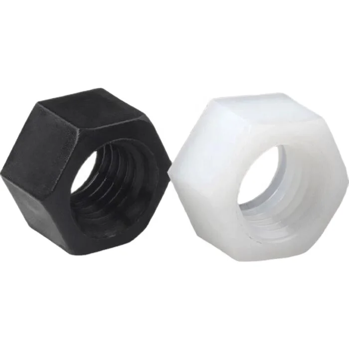 M2 M3 M4 M5 M6 M8 M10 M12 white / black nylon hex nut plastic hex nut