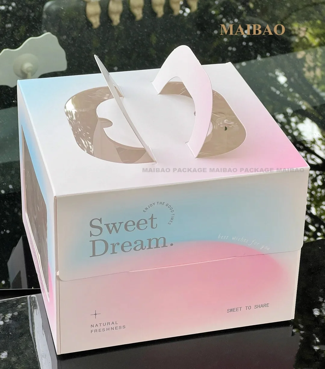 Food Grade Paper Gift Box Portable Candy Cookie Snack Packaging Birthday Party Supplies With Handle