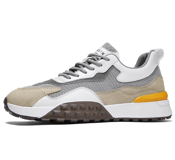 Men Retro Style Weave Mesh Upper Breathable Sport Sneakers