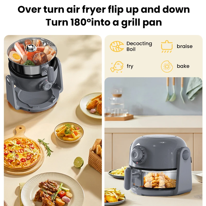 Wholesale Energy Saving Fryer Flip and Grill Combo Top Pan Fast Cooking OEM Multiple Function Air Fryer