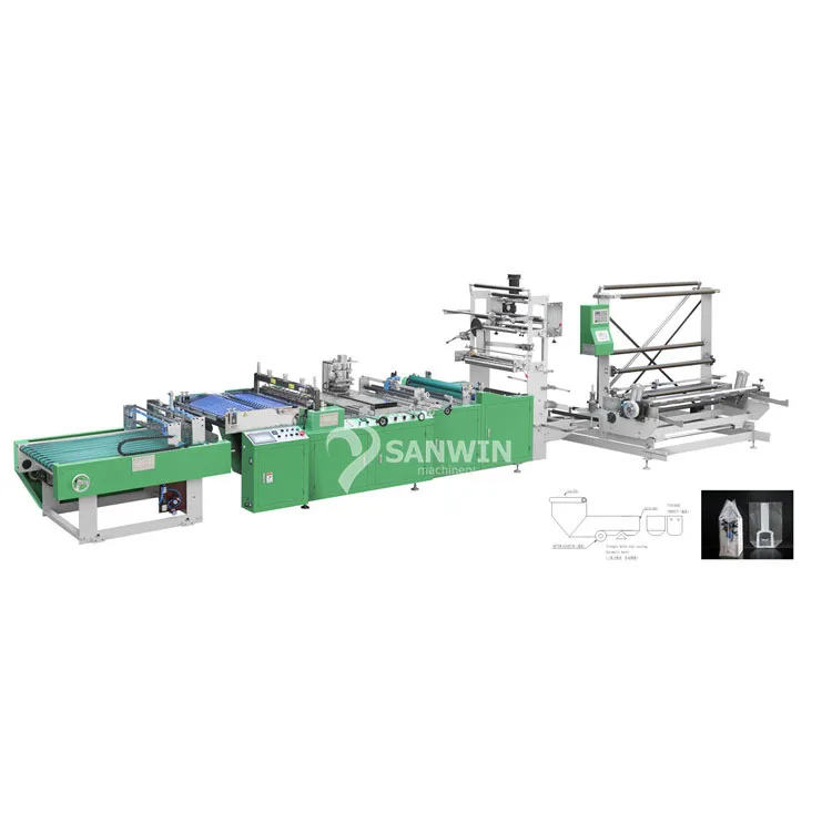 High Speed Side Sealing Plastic Sandwich Chicken Bag Wicket Bag PE OPP Bread Bag Making Machine