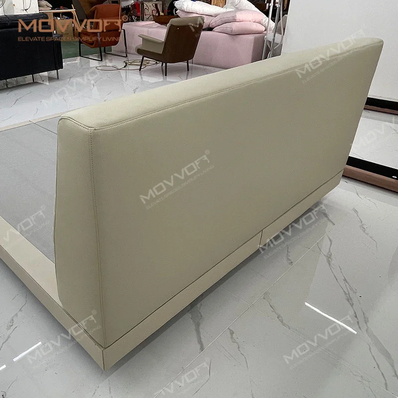 Luxury Solid Wood Platform Bed Frame Queen King Size Bed Frame Modern Bedroom Furniture Floating Vintage Double Bed Smart