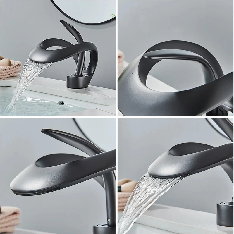 Photo Bathroom Wash Basin Sink Tap Waterfall Bathroom Faucet