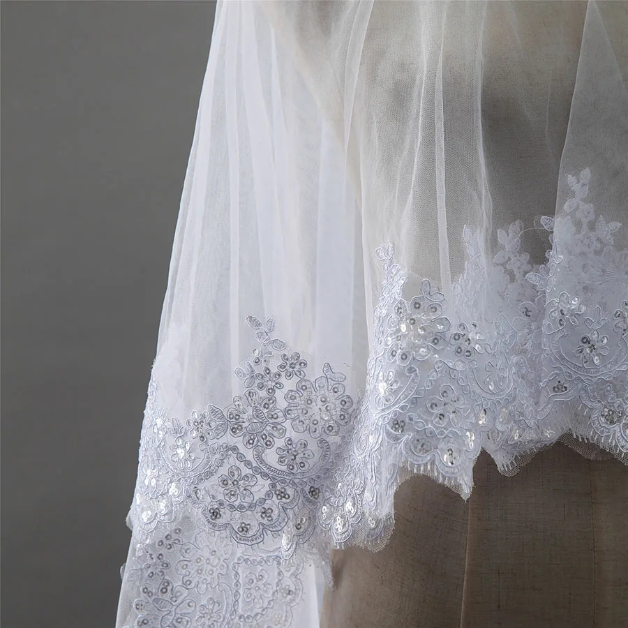 
2 Tier Cathedral length Veils Lace Long Veils 3m Wedding Veils 