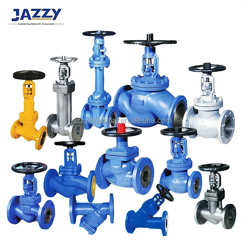 JAZZY DIN Bellows Globe Valve Long Type Non-Rising Pneumatic Diaphragm Single Seat Adjusting Valve Bellows seal Globe Valve