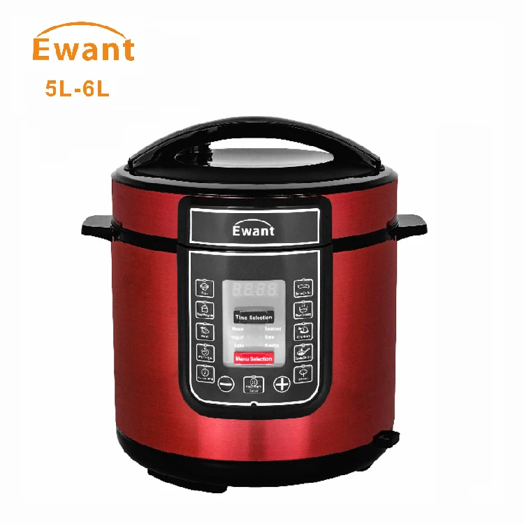 Ewant Household Appliances Commercial Multifunctional Digital Stainless Steel 6L Red Electric Pressure Cooker