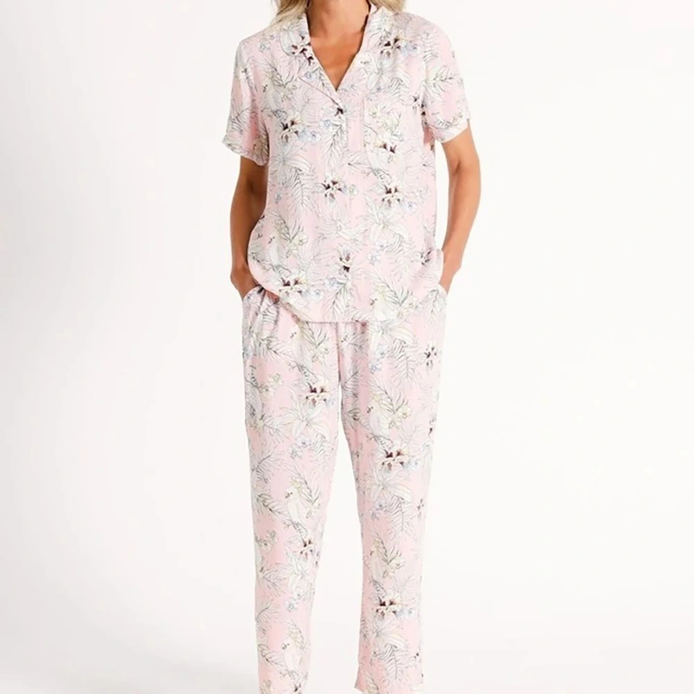Soft Sleepwear Two Piece Women Pajama Sets Custom pyjamas set Organic Bamboo Pajamas For Women Set