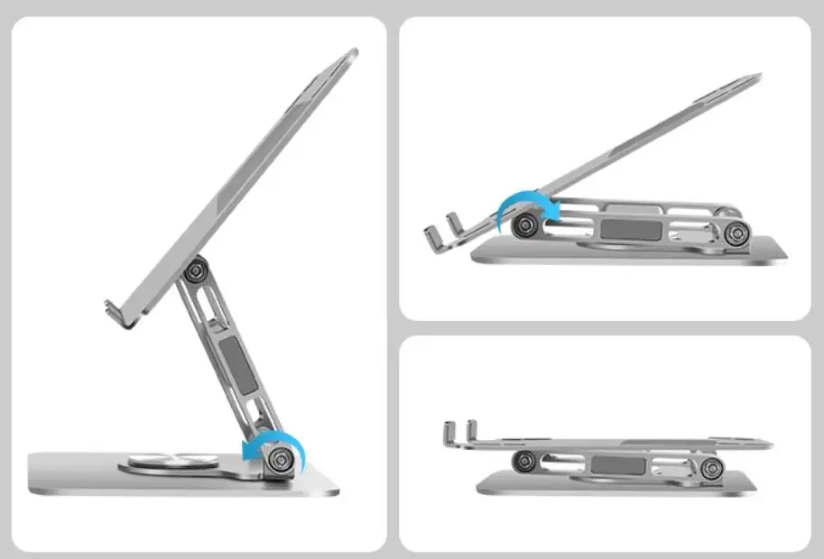 Stable Swivel Laptop Riser Holder 360 Rotating Adjustable Foldable Aluminum Notebook Computer Laptop Stand for MacBook