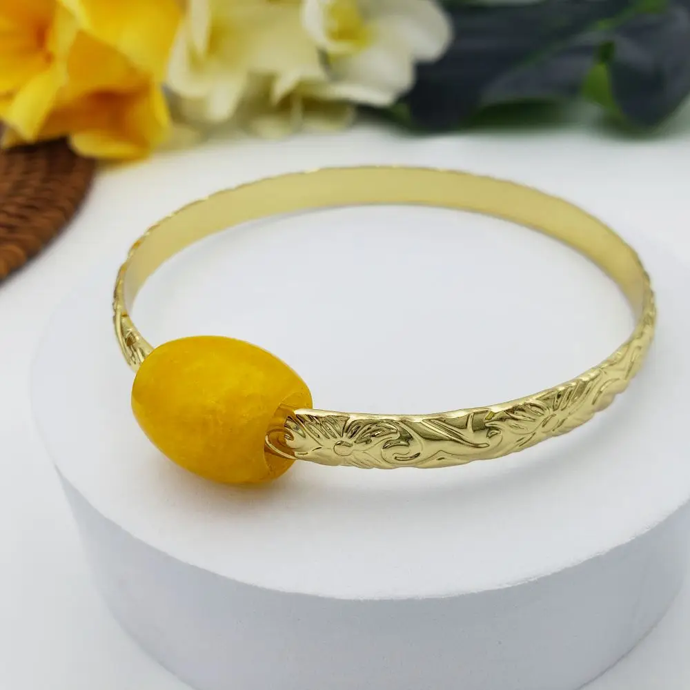 Vinstyle Jewelry Factory wholesale hawaiian 14K gold plated cooper jade bracelet accessories bracelet for women