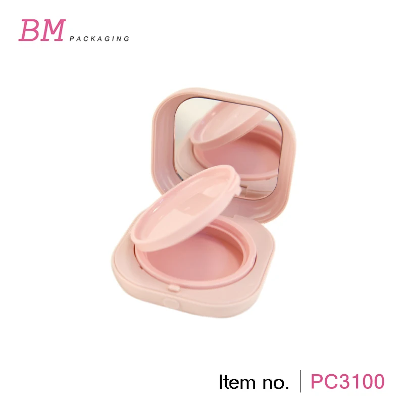 UV coating glossy bb cc cream compact powder case empty square air cushion foundation makeup container