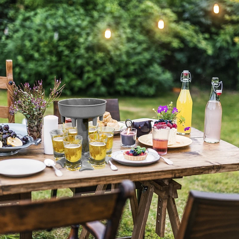 6 Shot Beer Glass Dispenser Water Whisky Beer Wine Liquor Party Game Drinking Tool Drink Pourer Bar Accessories Barware Tool