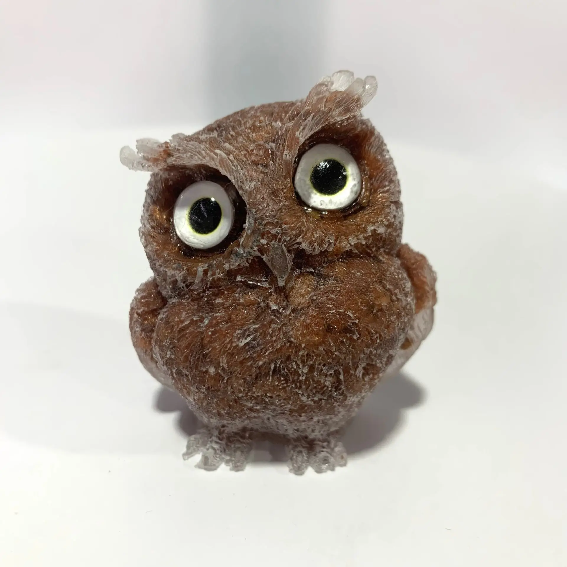 2024 Factory price healing crystal rose quartz apatite mookaite tiger eye stone resin owls for sale