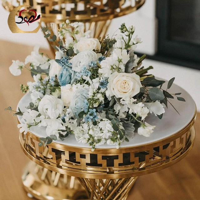 Events Decoration Gold Stainless Steel Nest Base Dessert Stand Cake Table For Wedding